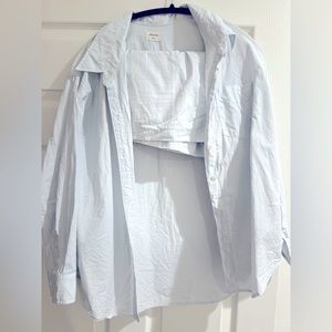 Aritzia summer set - boxer shorts / button down